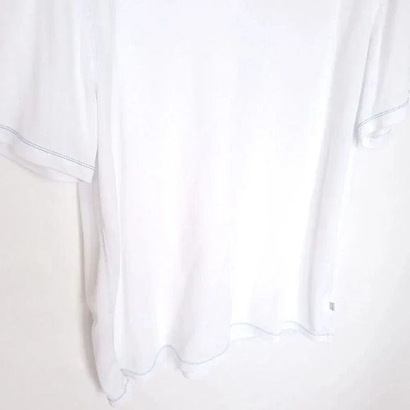 Tommy Bahama T Shirt Men Medium White Tropical Paradise IslandZone V-Neck Beach - Picture 5 of 12